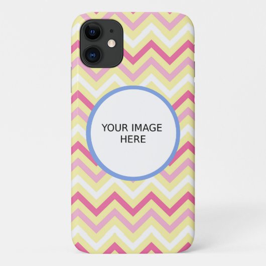 Aangepaste foto sjabloon zigzag chevron afdrukken Case-Mate iPhone case (Achterkant)