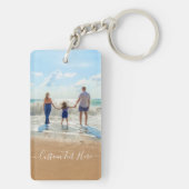 Aangepaste Foto Sleutelhanger Gift met Tekst (achterkant)