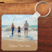 Aangepaste foto Sleutelhanger met tekst (Achterkant)