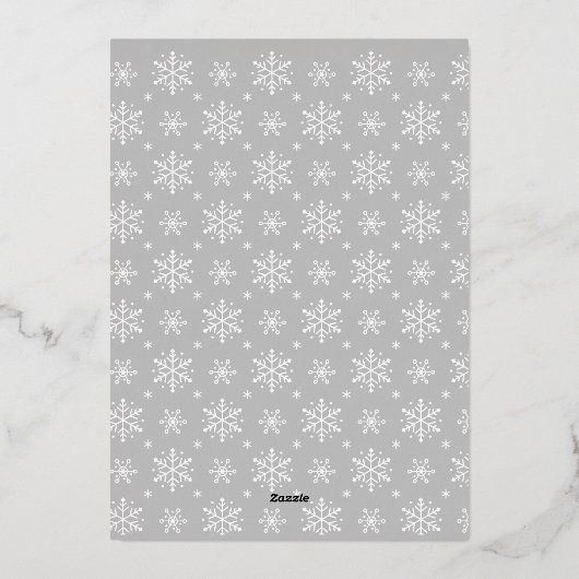 Aangepaste foto Snowflake Typografie kerst Folie Feestdagenkaart (Achterkant)