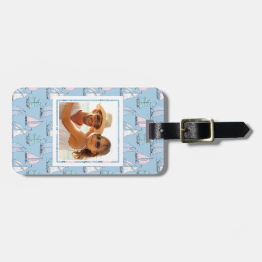 Aangepaste foto-spoelboot Patroon 1 Bagagelabel (Voorkant horizontaal)