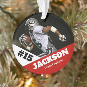 Aangepaste foto sport keepsake ornament football