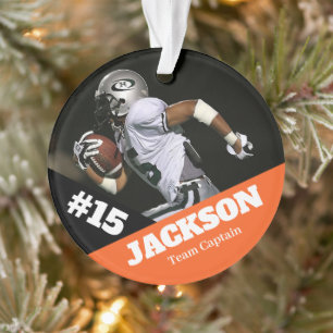 Aangepaste foto sport keepsake ornament football