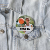 Aangepaste foto sportknop / pin met naam & # ronde button 7,6 cm (In situ)