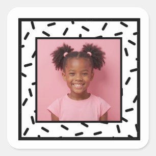 Aangepaste Foto Sprinkle Lijst Verjaardagsfeest Fa Vierkante Sticker