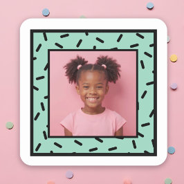 Aangepaste Foto Sprinkle Lijst Verjaardagsfeest Fa Vierkante Sticker