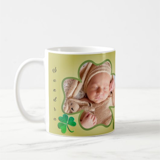 Aangepaste foto St. Patrick's 4Leaf Shamrock Lijst Koffiemok (Links)