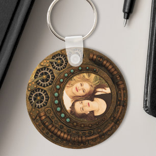 Aangepaste foto Steampunk metaal tandwielen Sleutelhanger