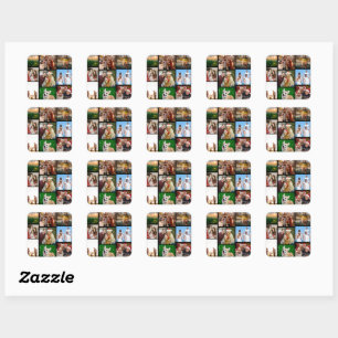 Aangepaste foto-stickers, Aangepaste 9 foto's Vierkante Sticker