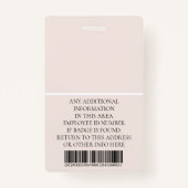 Aangepaste foto, streepjescode, Logo, naam Badge (Achterkant)