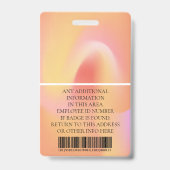 Aangepaste foto, streepjescode, Logo, naam Badge (Achterkant)