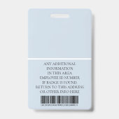 Aangepaste foto, streepjescode, Logo, naam Badge (Achterkant)