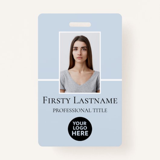 Aangepaste foto, streepjescode, Logo, naam Badge (Voorkant)