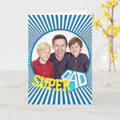 Aangepaste foto Super Dad Comic Kaart (Gele Bloem)