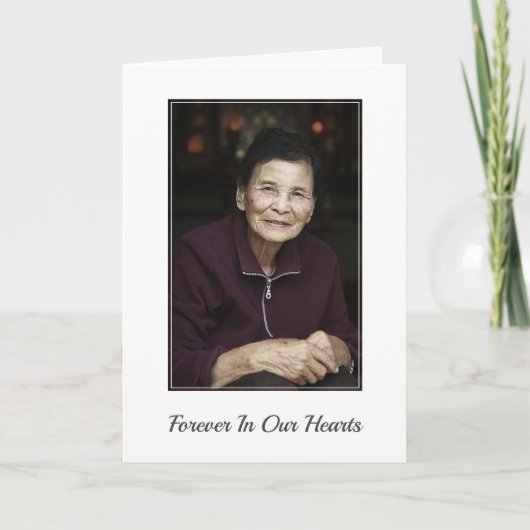 Aangepaste foto Sympathie Bereavement Memorial Fun Bedankkaart (Voorkant)