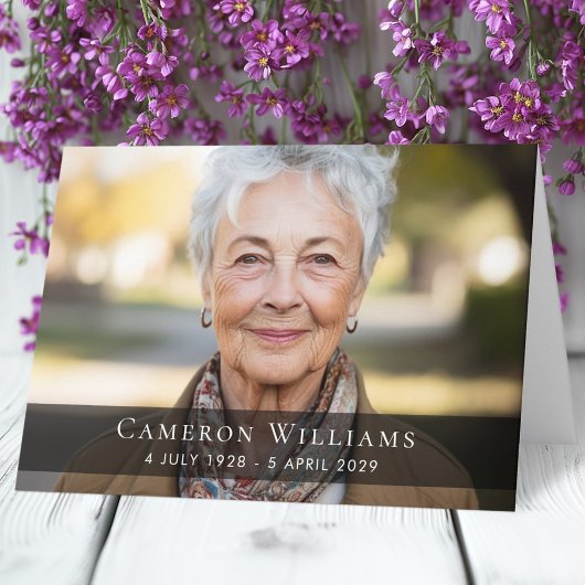 Aangepaste foto sympathie rouwverwerking dank u ge kaart