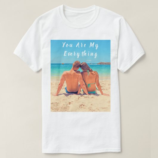Aangepaste foto T-shirt tekst - Uw zijn mijn alles (Design voorkant)