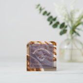 Aangepaste foto taart bakkerij Logo QR-code Vierkante Visitekaartje (Staand voorkant)