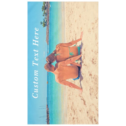 Aangepaste foto tafelkleed met tekst (Voorkant)