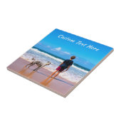 Aangepaste Foto Tegel Gift met Tekst Gepersonalise Tegeltje (Zijkant)