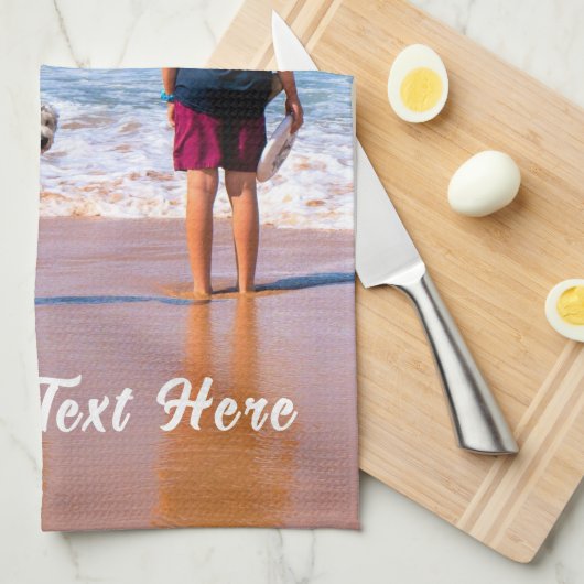 Aangepaste foto-tekenteukenhanddoek Uw foto-cadeau Theedoek (Quarter Fold)