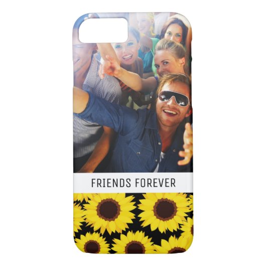 Aangepaste Foto & Tekst Achtergrond met zonnebloem Case-Mate iPhone Case (Achterkant)