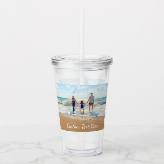 Aangepaste foto-tekst Acrylbrochure Uw eigen ontwe Acryl Drinkbeker (Voorkant)