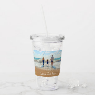 Aangepaste foto-tekst Acrylbrochure Uw eigen ontwe Acryl Drinkbeker