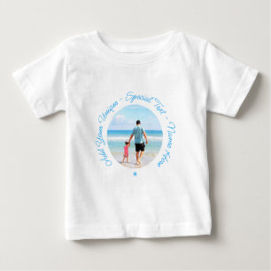 Aangepaste foto-tekst Baby T-Shirt je familiefoto'