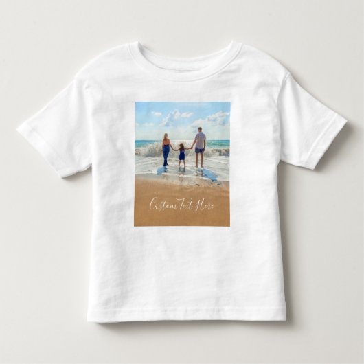 Aangepaste foto-tekst Baby T-shirt uniek uw ontwer (Voorkant)