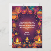 Aangepaste foto & tekst Diwali kaart (Achterkant)