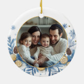 Aangepaste foto & tekst Hanukkah Festival of Light Keramisch Ornament (Achterkant)