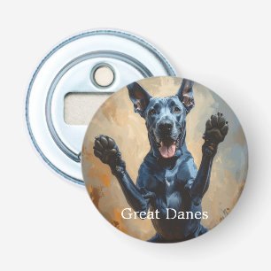 Aangepaste foto & tekst Harlekijn Hond Cadeau Button Flesopener