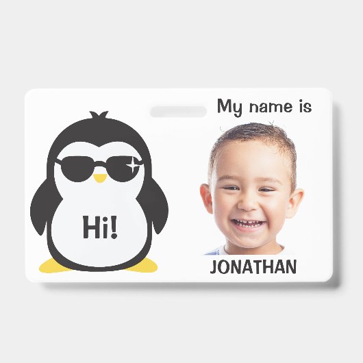 Aangepaste foto & tekst kids-ID-badge Badge (Voorzijde)