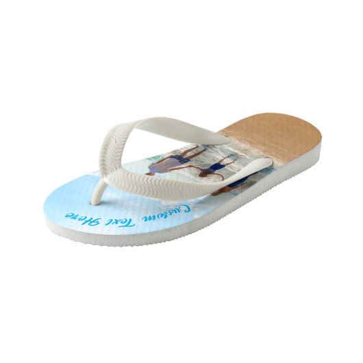 Aangepaste foto-tekst Kind Teenslippers Uw foto's (Schuin)