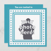 AANGEPASTE FOTO, TEKST & KLEUR party uitnodigingen (Voorkant / Achterkant)