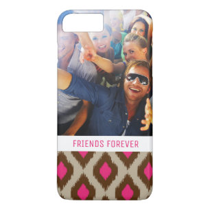 Aangepaste foto & tekst Modern ikat patroon iPhone 8 Plus / 7 Plus Hoesje