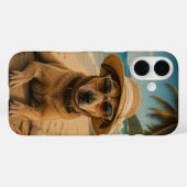Aangepaste foto & tekst Retro strandposter Case-Mate iPhone Case (Achterkant (horizontaal))