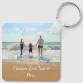 Aangepaste foto-tekst Sleutelhanger Foto's van je  (Achterkant)