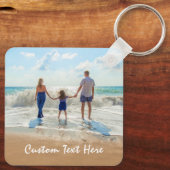 Aangepaste foto-tekst Sleutelhanger Gift je famili (Achterkant)