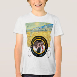 Aangepaste foto-tekst – Van Gogh Kunst Verjaardag Tri-Blend Shirt