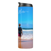 Aangepaste foto thermische droogtrommel met tekst thermosbeker (Geroteerd rechts)