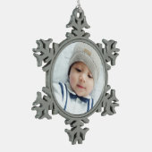 Aangepaste foto tin sneeuwvlok ornament (Links)