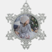 Aangepaste foto tin sneeuwvlok ornament (Voorkant)