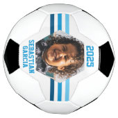 Aangepaste foto-toetsenbord Multi Blue Stripes Voetbal (Gedraaid)
