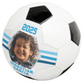 Aangepaste foto-toetsenbord Multi Blue Stripes Voetbal (Drie kwart)
