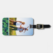 Aangepaste foto Tropical Leaves Patroon Bagagelabel (Voorkant horizontaal)