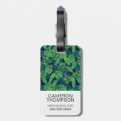 Aangepaste foto Tropical Leaves Patroon Bagagelabel (Achterkant verticaal)