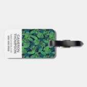 Aangepaste foto Tropical Leaves Pattern Bagagelabel (Achterkant horizontaal)