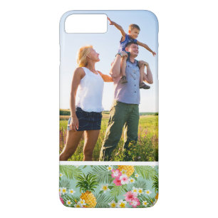 Aangepaste foto Tropische bloemen & ananassen iPhone 8 Plus / 7 Plus Hoesje